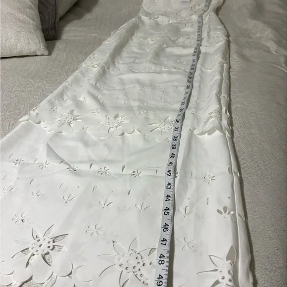 Petal and Pup Off White Eyelet Tie-Shoulder Maxi Dress Size XS - Picture 11 of 16